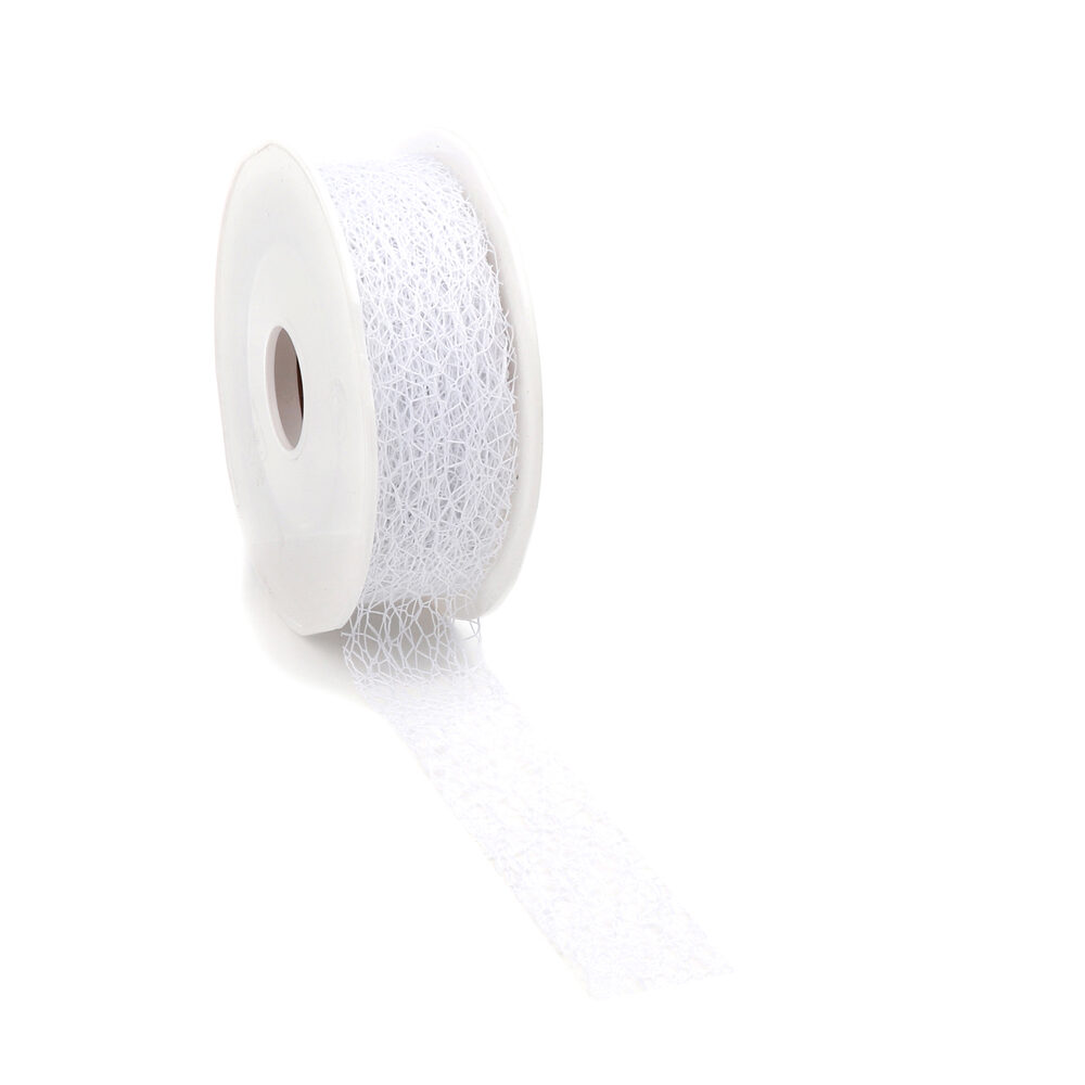 RUBAN CRISPY NET COL 00 BLANC       30MM