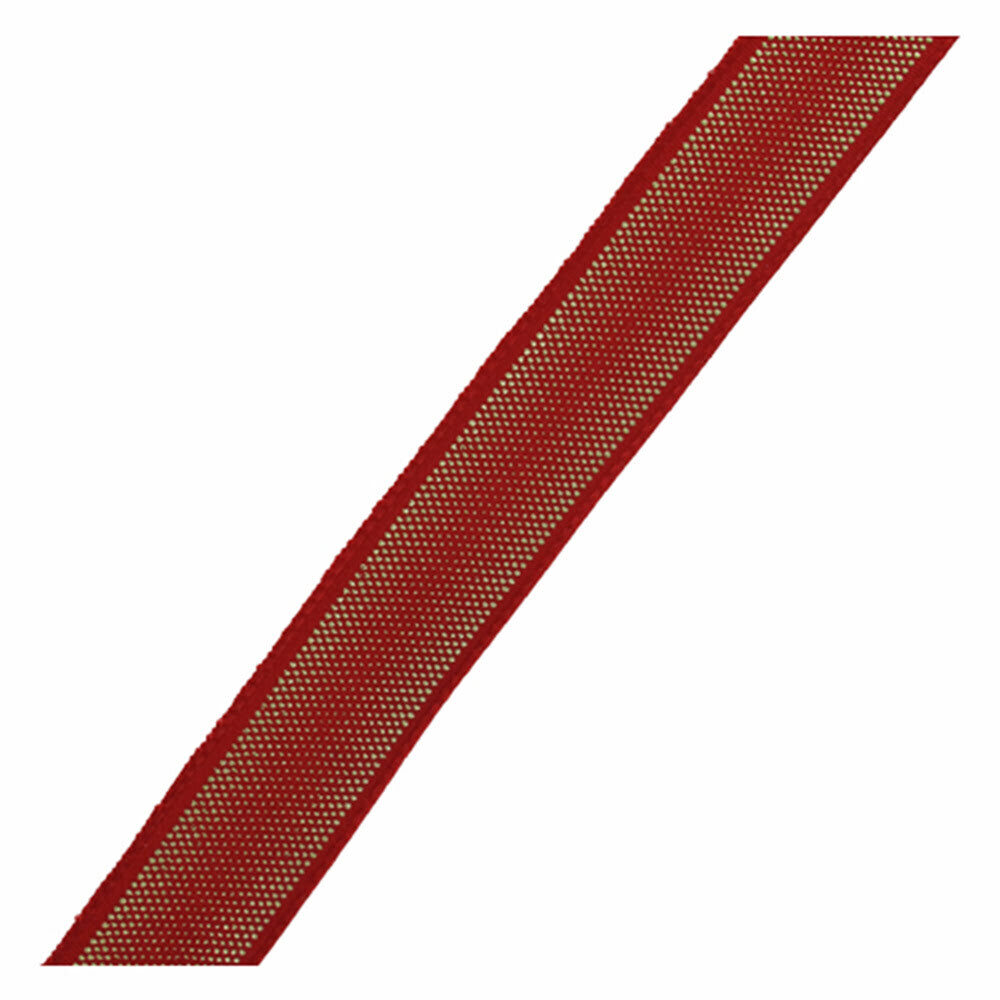 X1PC RIBBON LAITONNE SPARKLING RED/GOLD 25MM COL 204