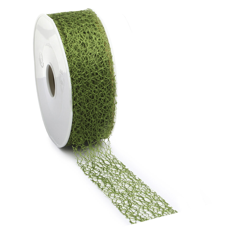 XRIBBON CRISPY COL64 OLIVE GREEN 30MM
