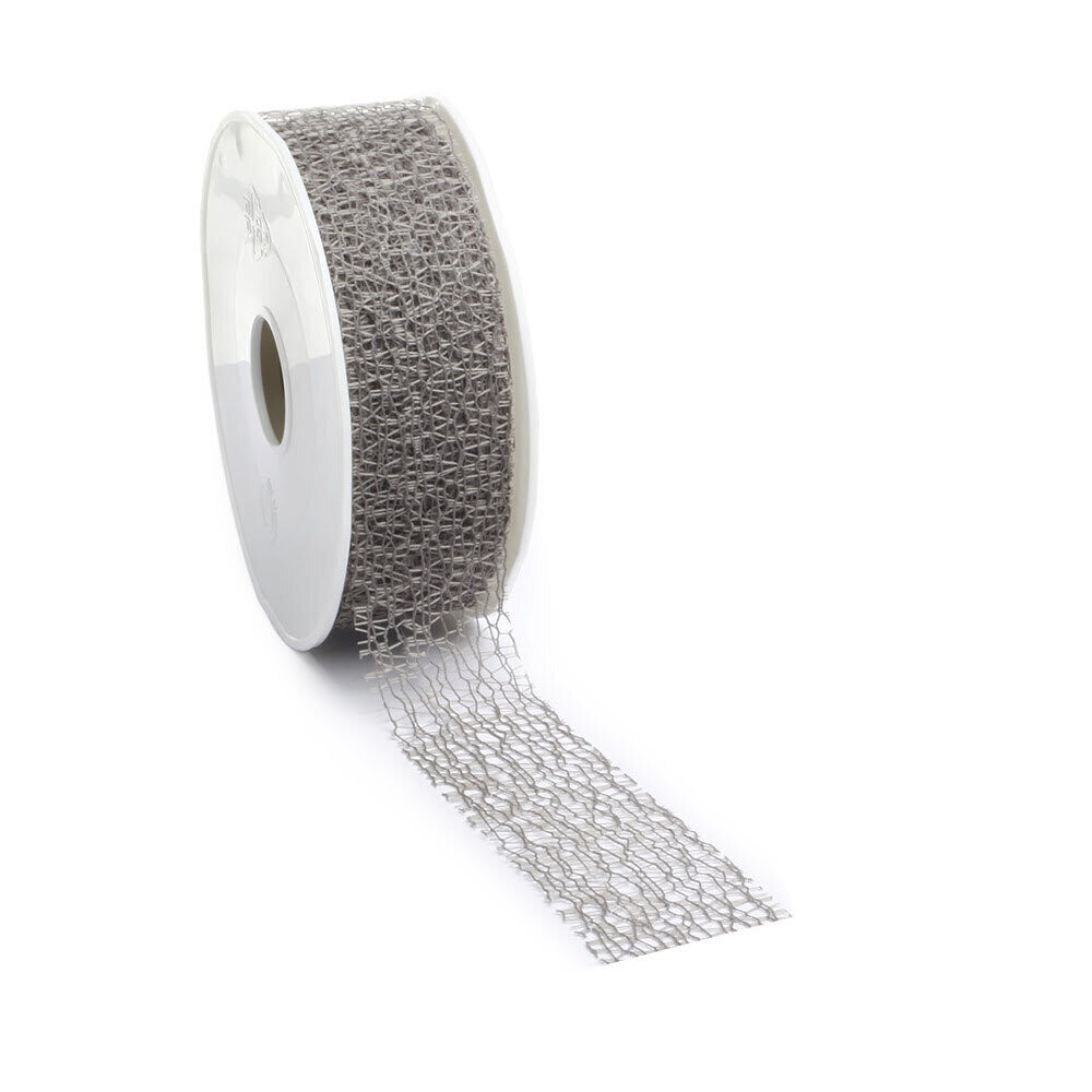 X1PC RIBBON CRISPY NET COL 07 GREY 30MM