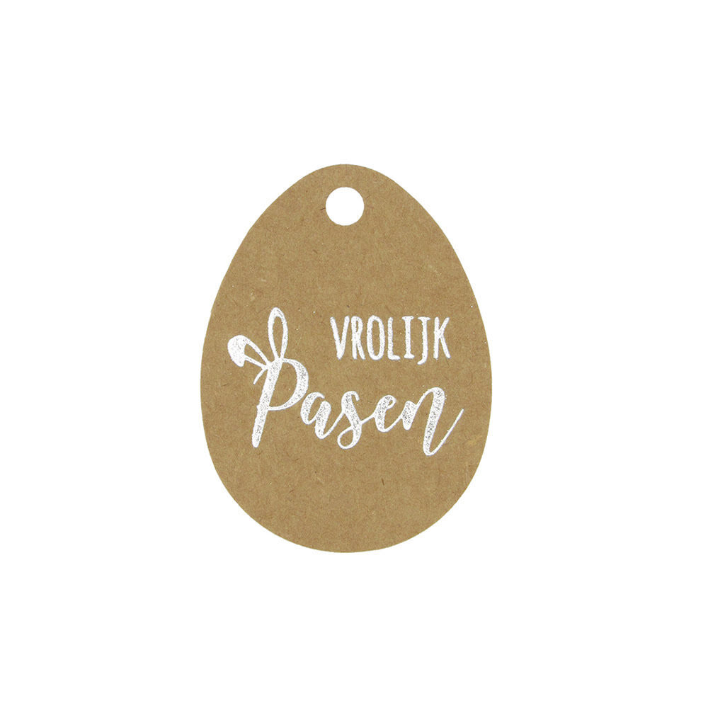 X50ST TAGS KRAFT ZILVER   VROLIJK PASEN