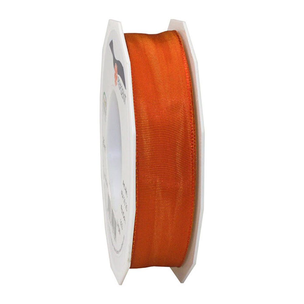 RUBAN LYON UNI ORANGE/ROUGE  25MM_