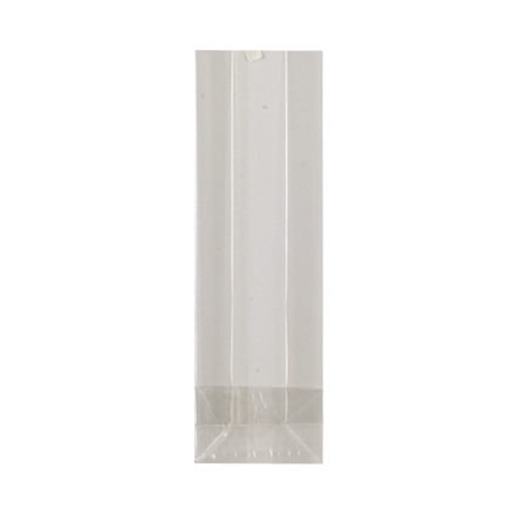 X 100PC CELLO BAGS FLAT BASE ___80+50X250MM_