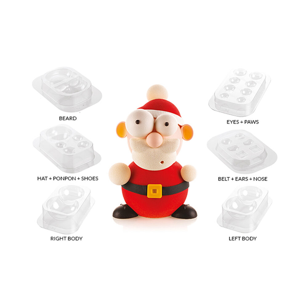 X1ST KIT SANTA 188 x H243 MM 3D CHOCO FIGURES SILIKOMART