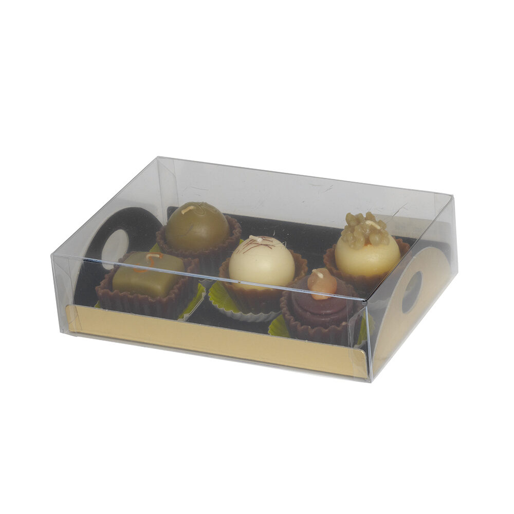X 16PC.MACAROON BOX MICA 6PC. 18.5X13XH.5