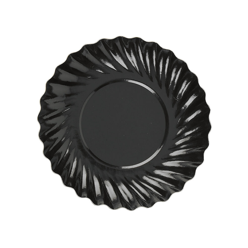 X 100PC PLATE ROUND BLACK 90MM*