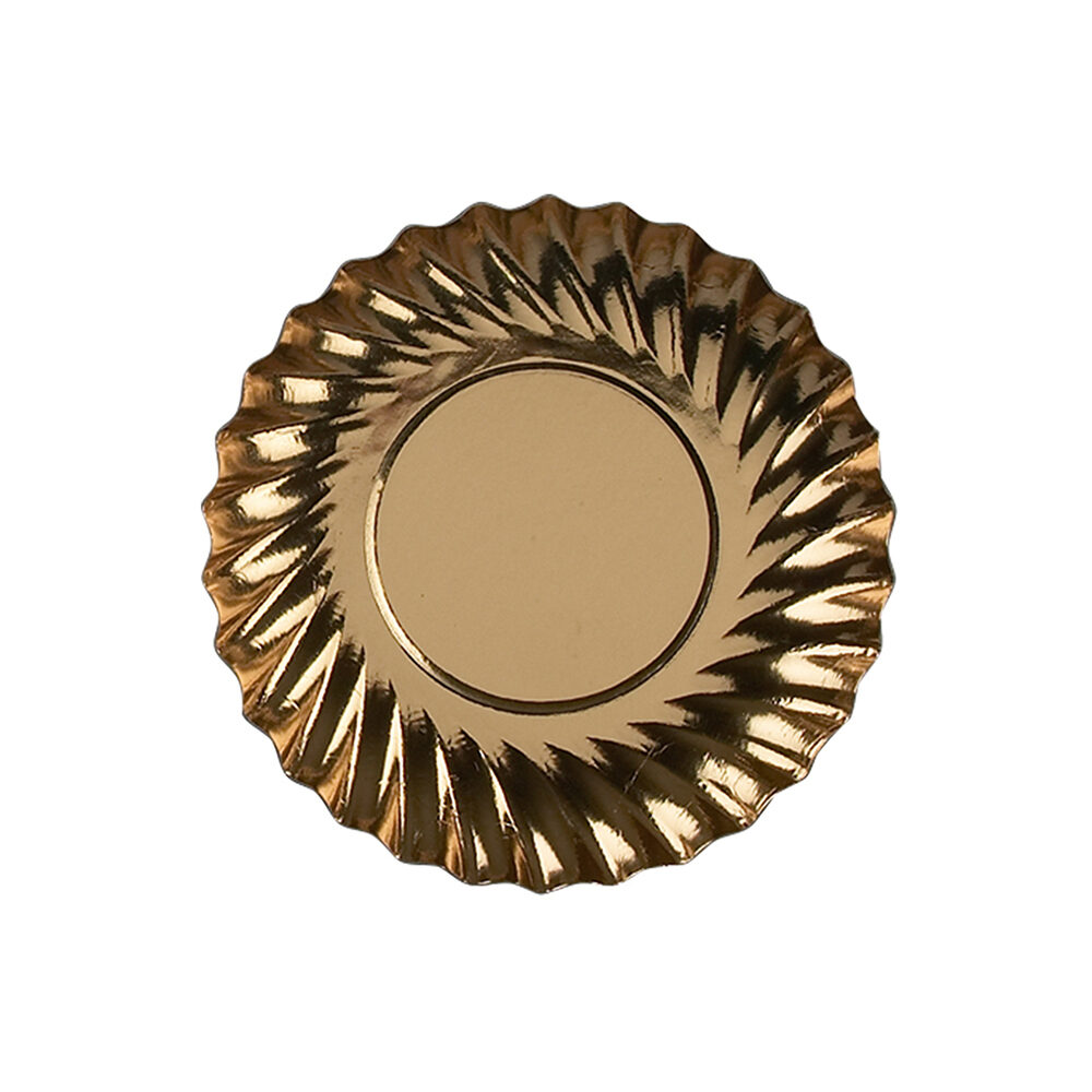 X 100PCS PLATE GOLD ROUND 90MM A88