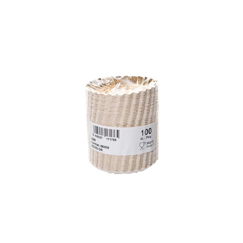 X2000PCS PLATE GOLD ROUND 90MM A/88