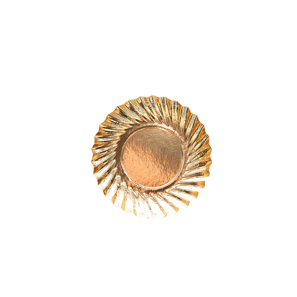 X2000PCS PLATE GOLD ROUND 90MM A/88