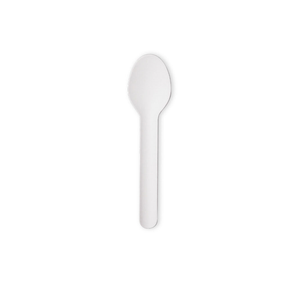 C/20X100ST CUILLERE EN CARTON PAPAYA M CURVY 13 CM BLANC