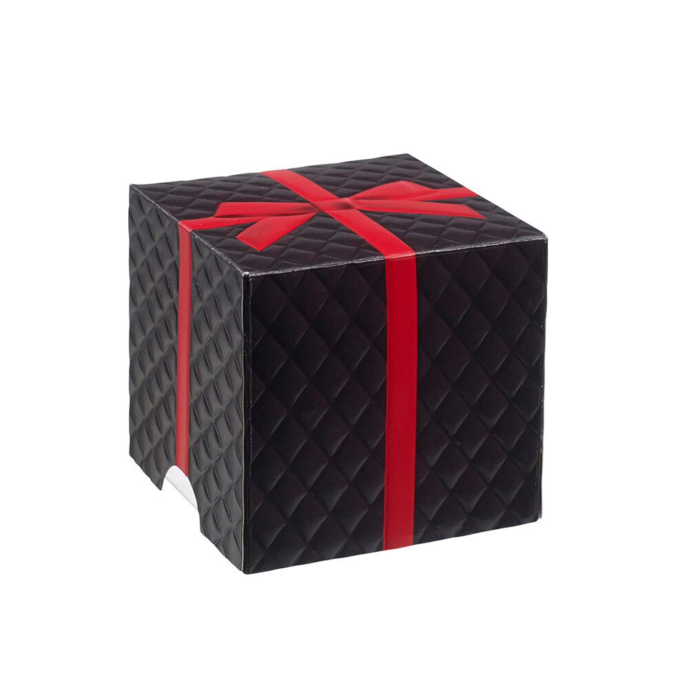 X24PC BLACK PADDED GIFT CUBE 46X46X44