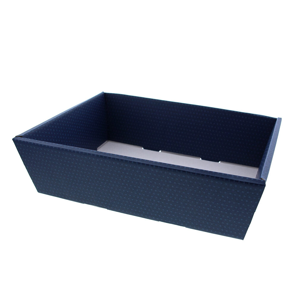 X30PC BASKET 40X30X11,5CM CARTON DARK BLUE