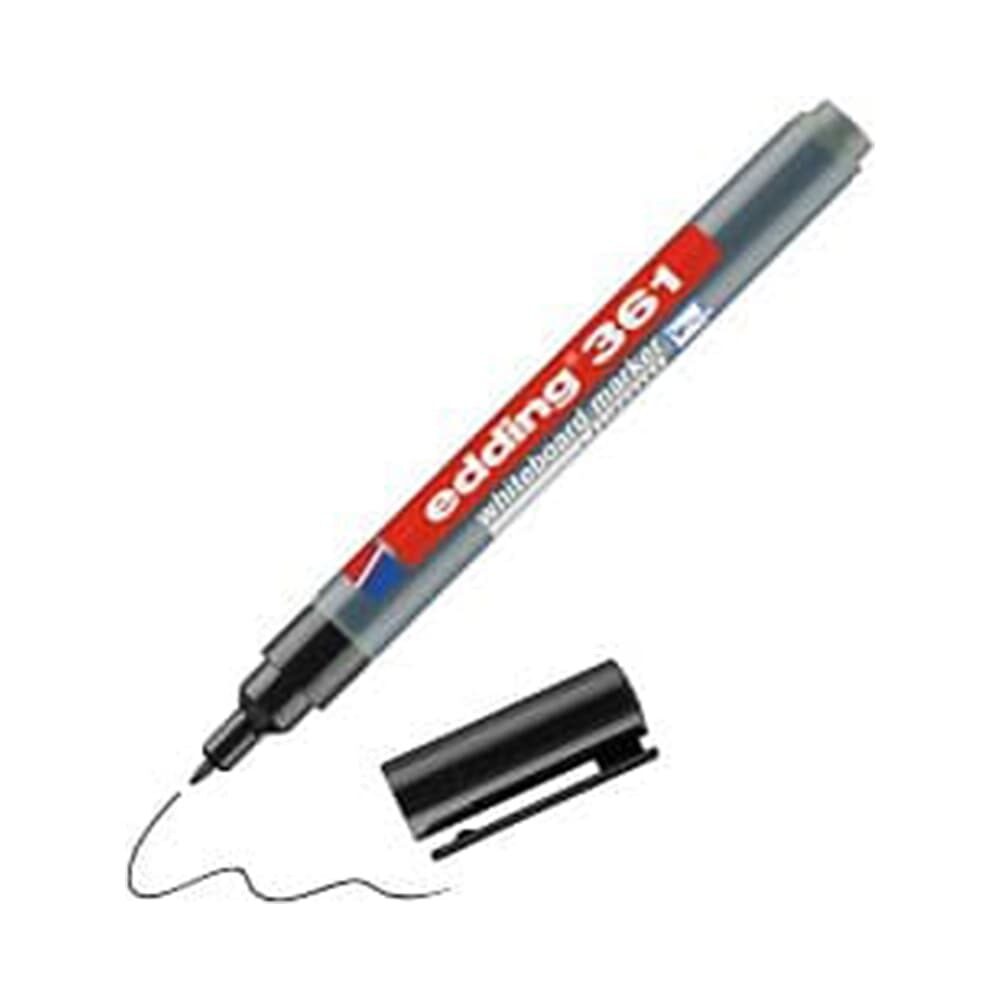 X1ST WITBORDSTIFT FIJN ZWART EDDING 361 - 1 MM