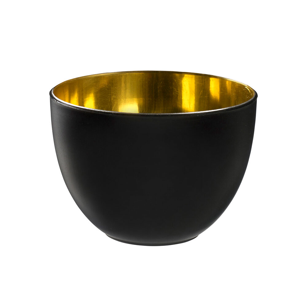 X240 BOL TULIP ZWART/GOUD D.75MM H.53MM 160ML POLYSTYREEN