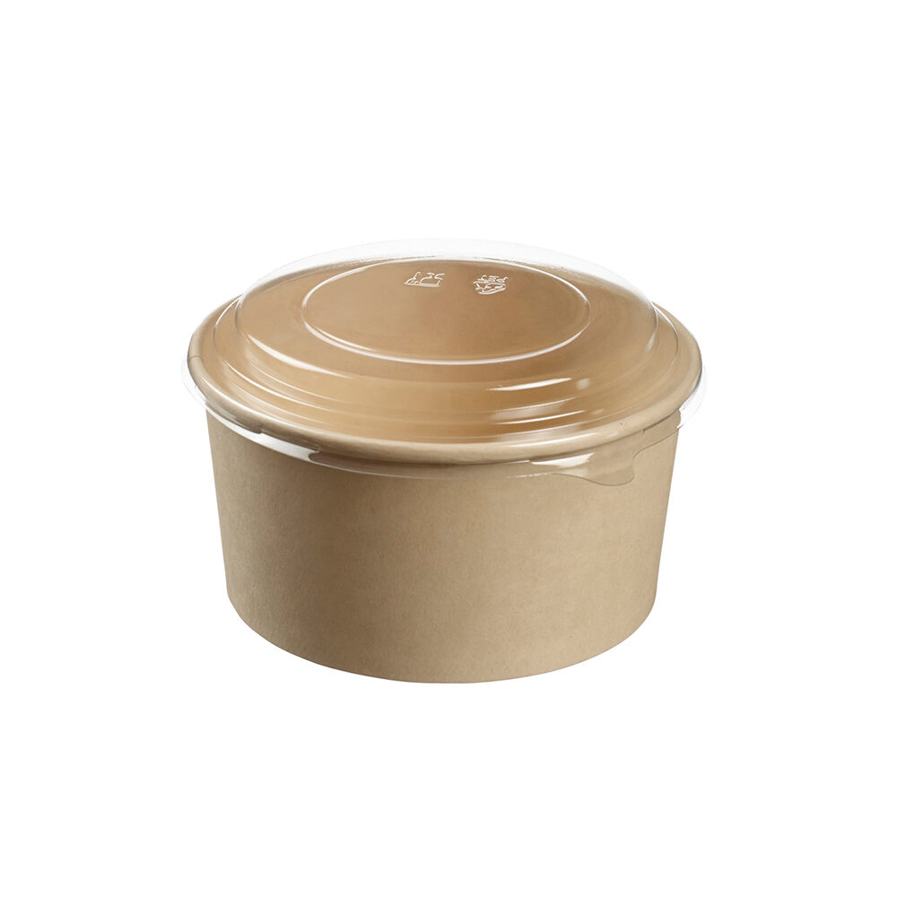 X250 ROUND SALAD BOWL+LID BAMBOO FIBER D155/H95MM 1000ML