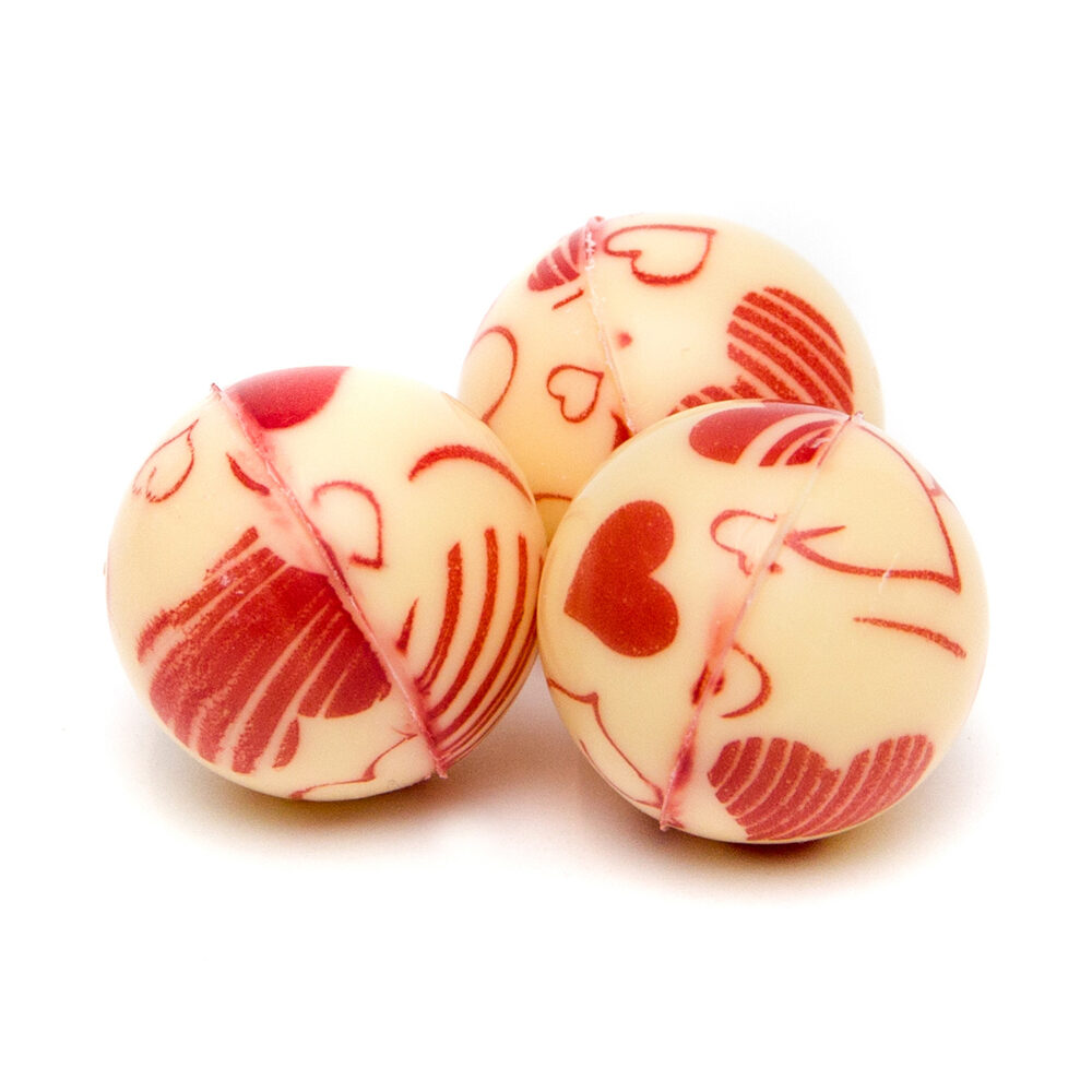 X216ST.CHOC.BALL WHITE VALENTINE _