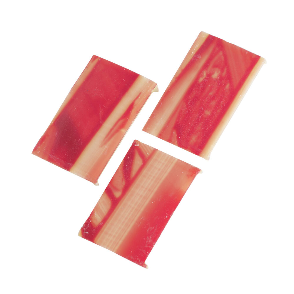 X325PC.CHOC RECTANGLE MARBLED RED     _