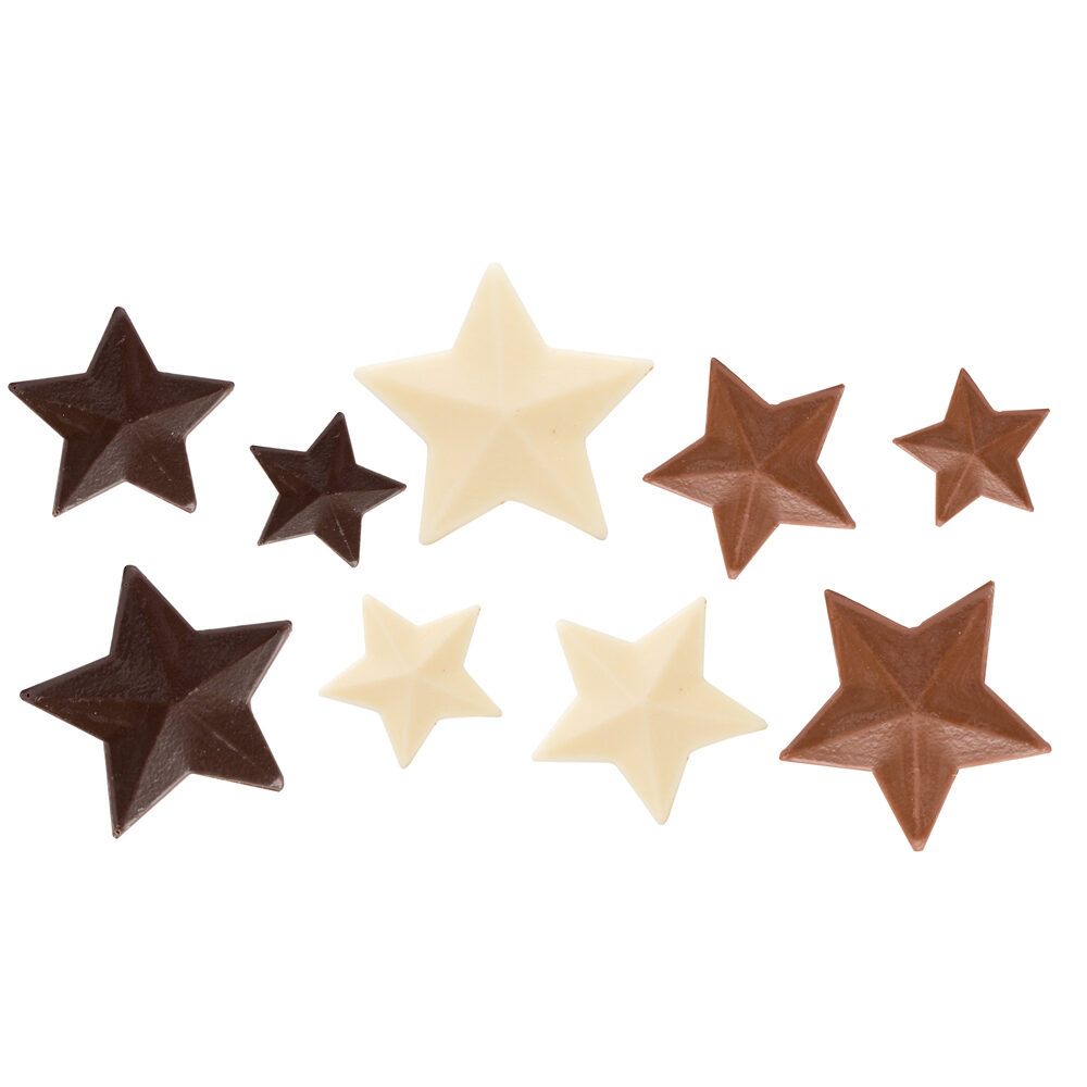 X 204PCS CHOCOLATE STARS 3D 3FORMATS MIX