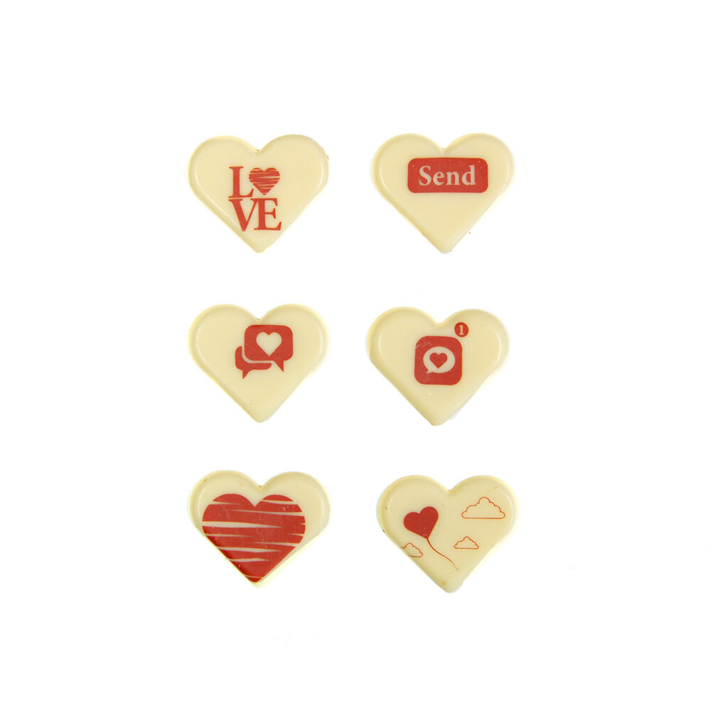 C/5X48ST CHOCOLATE PLAQUE - VALENTINE HEART MIX - WIT