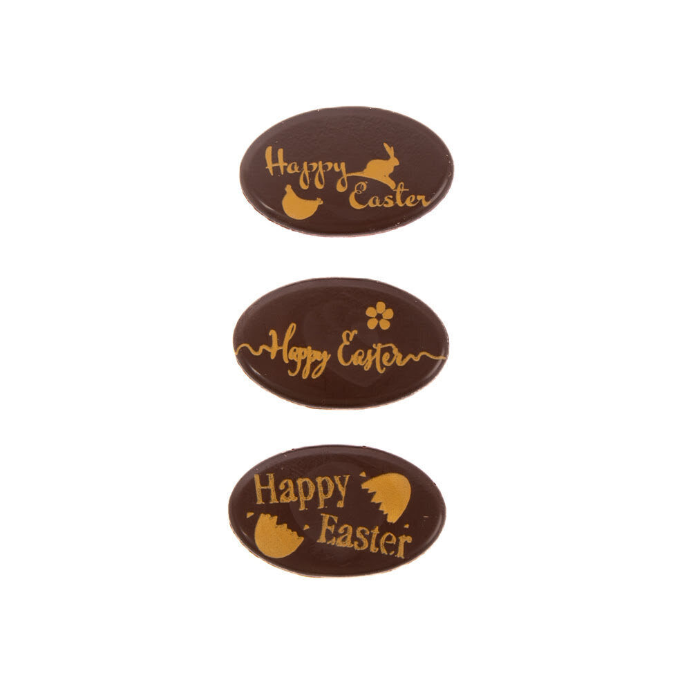C/5X40ST CHOCOLATE PLAQUE - EASTER - ASSORTIMENT - OVAL - 4X