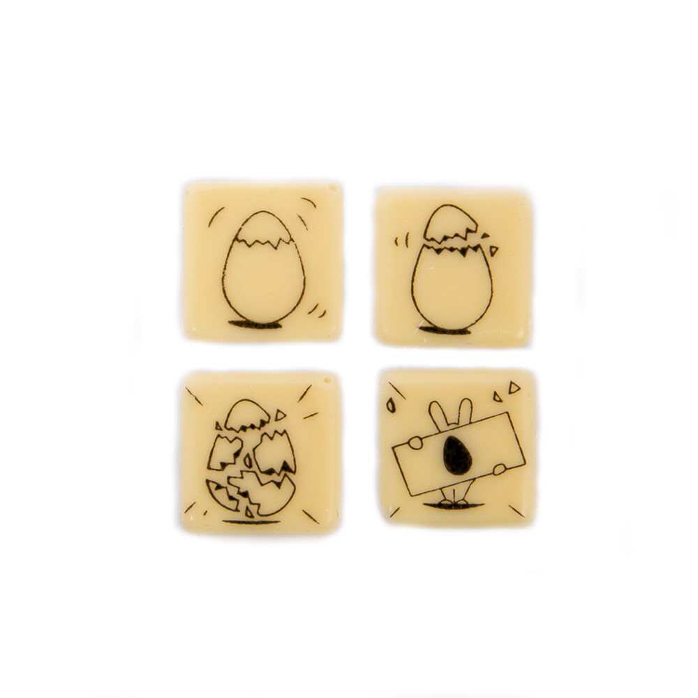 C/5X96ST CHOCOLATE PLAQUE WHITE - EASTER CARTOON - ASSO.