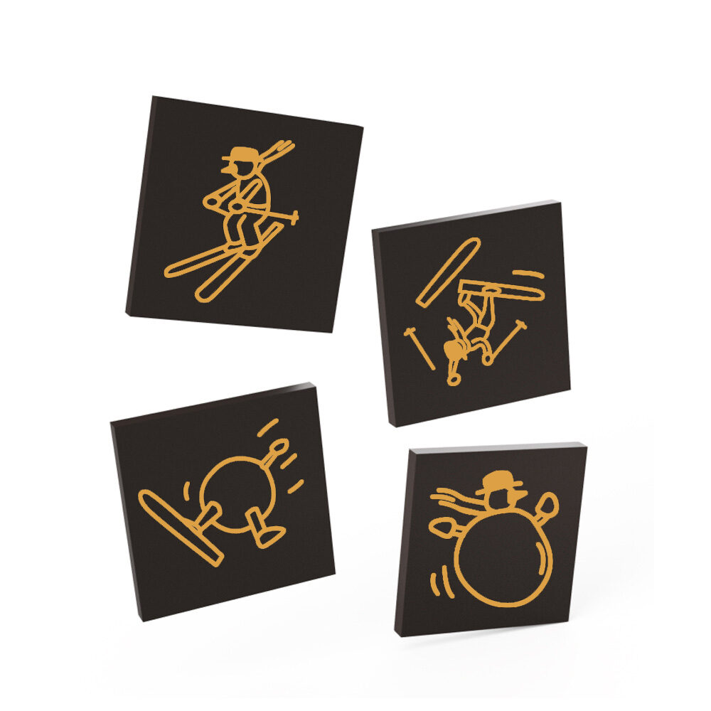 X480ST CHOCOLADE PLAKJE - XMAS CARTOON - 2X2 CM