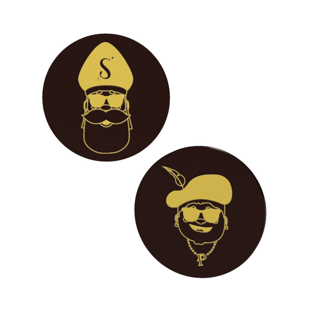 X270ST CHOCOLADE PLAKJE - SINT & PIET - ROND -3 CM