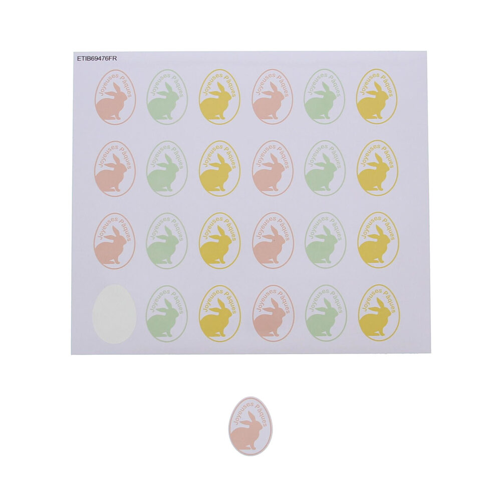 X120PC STICKER DOTTY BUNNY JOYEUSES PAQUES KM
