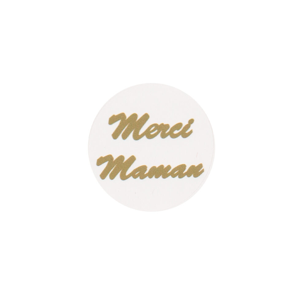 X150PC STICKER MERCI MAMAN 3,5CM