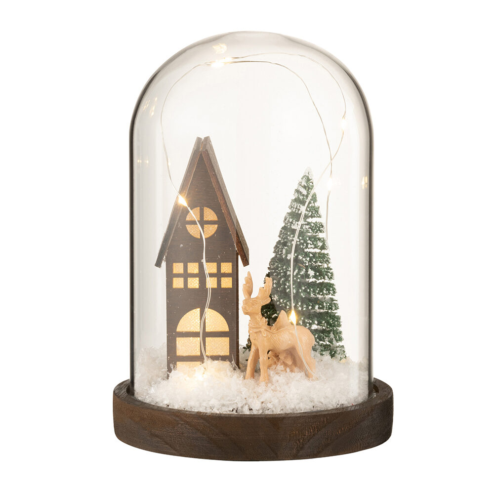 X1PC CLOCHE MAISON HIVER 14X14X20CM