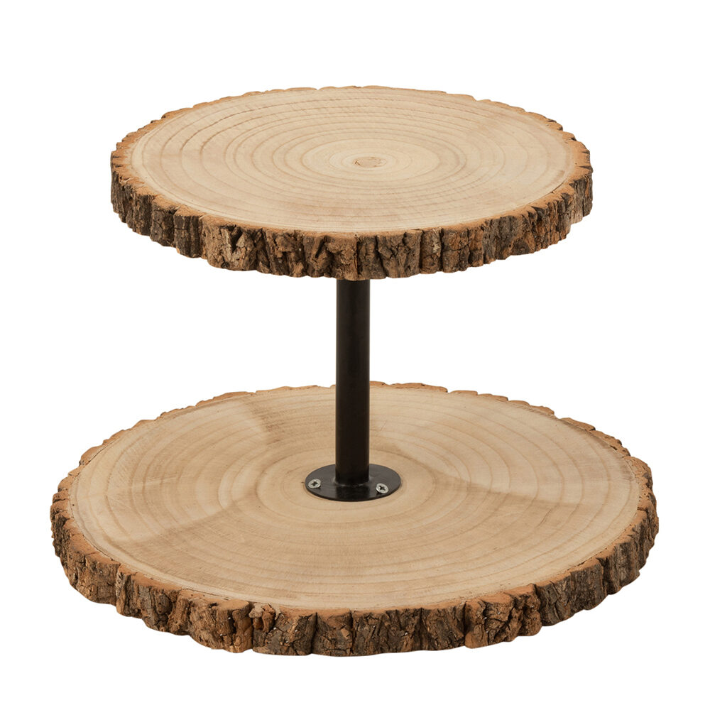 X1ST ETAGERE HOUT 2 NIVEAUS NATUUR 44X44X30CM