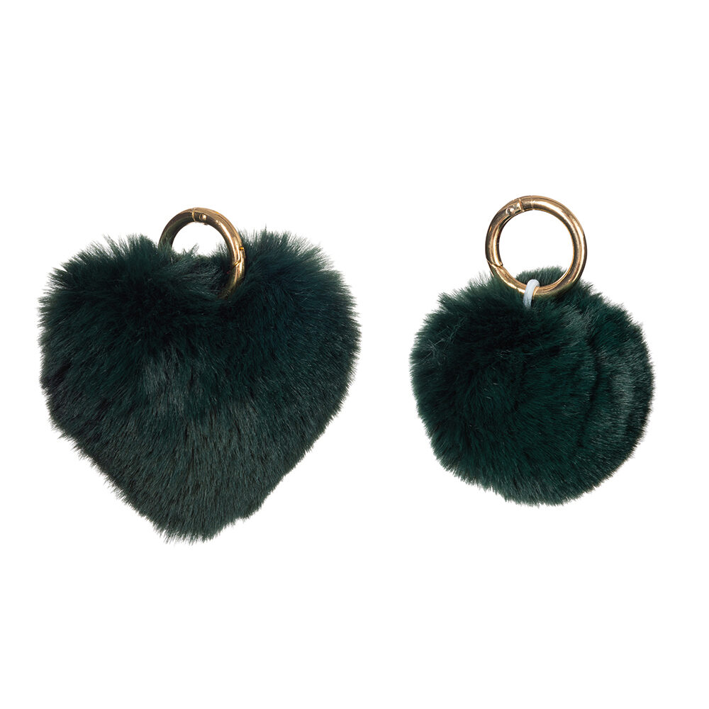 X1PC PORTE-CLES CŒUR VERT 10CM