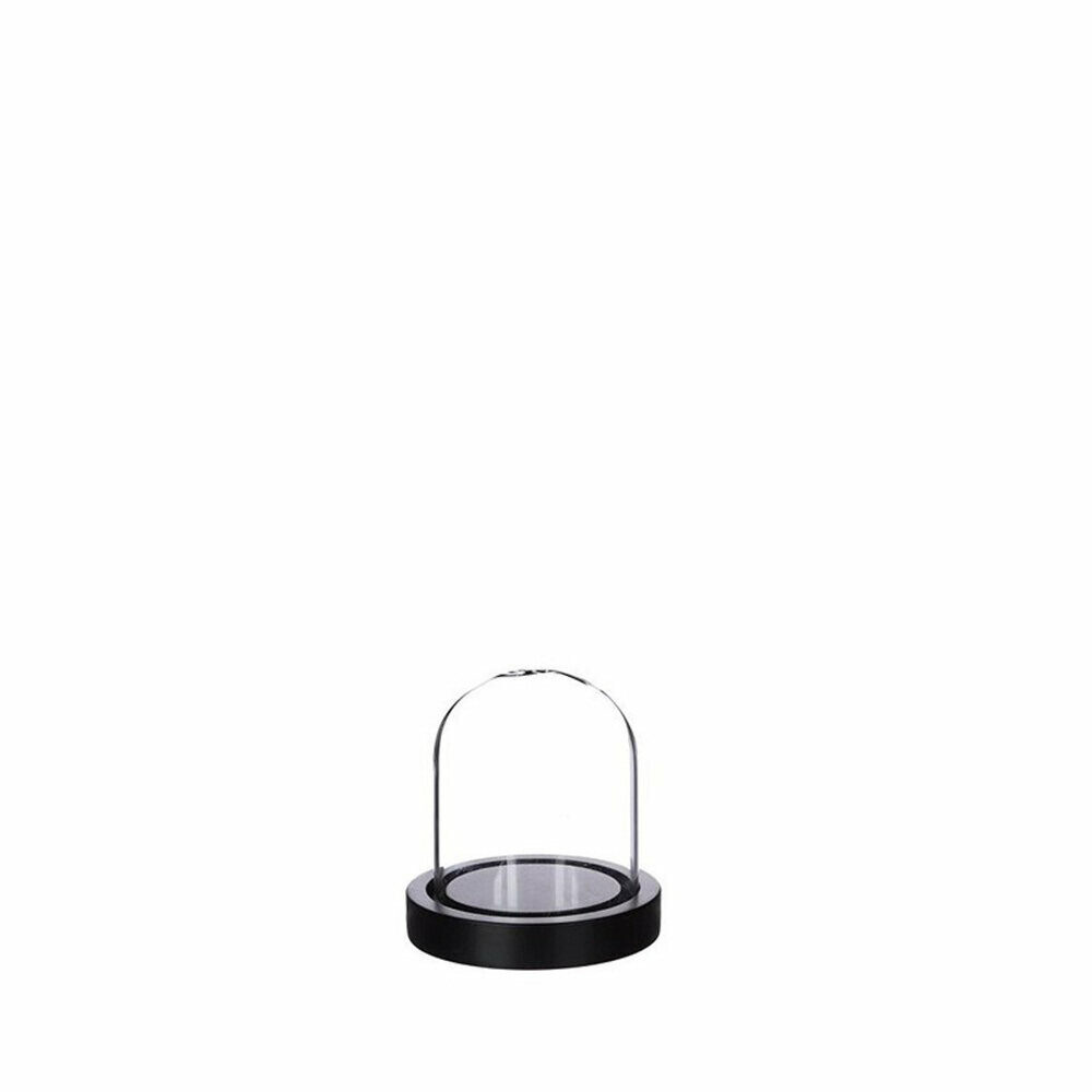 X1ST STOLP BELL JAR ZWART HOUTEN VOET H9CM
