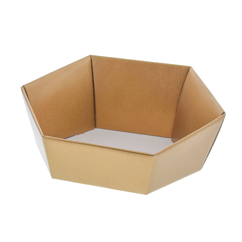 X1ST ZESHOEKIG BAKJE SKIN GOLD 20,5X17CM