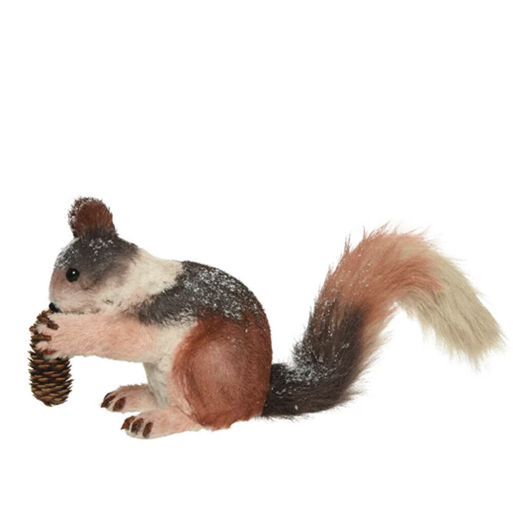 X1PC SQUIRREL 28 CM SNOW GLITTER BROWN