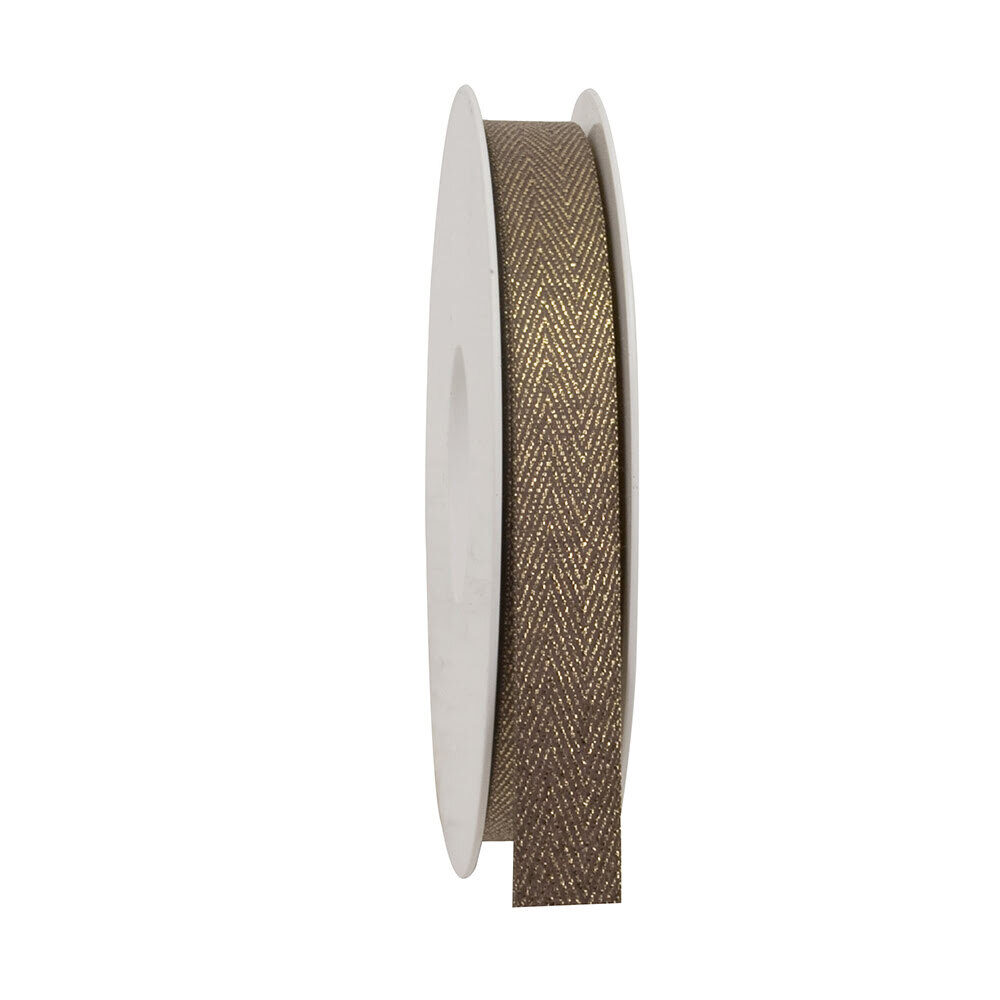 X1PC RIBBON HERRINGBONE BROWN/GOLD COL 72 15MM