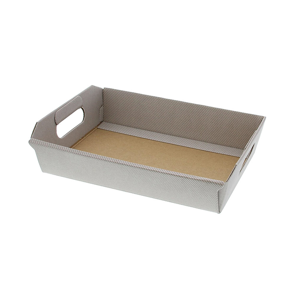 X 1PC.PANIER CARTON/LINEA/TAUPE  _