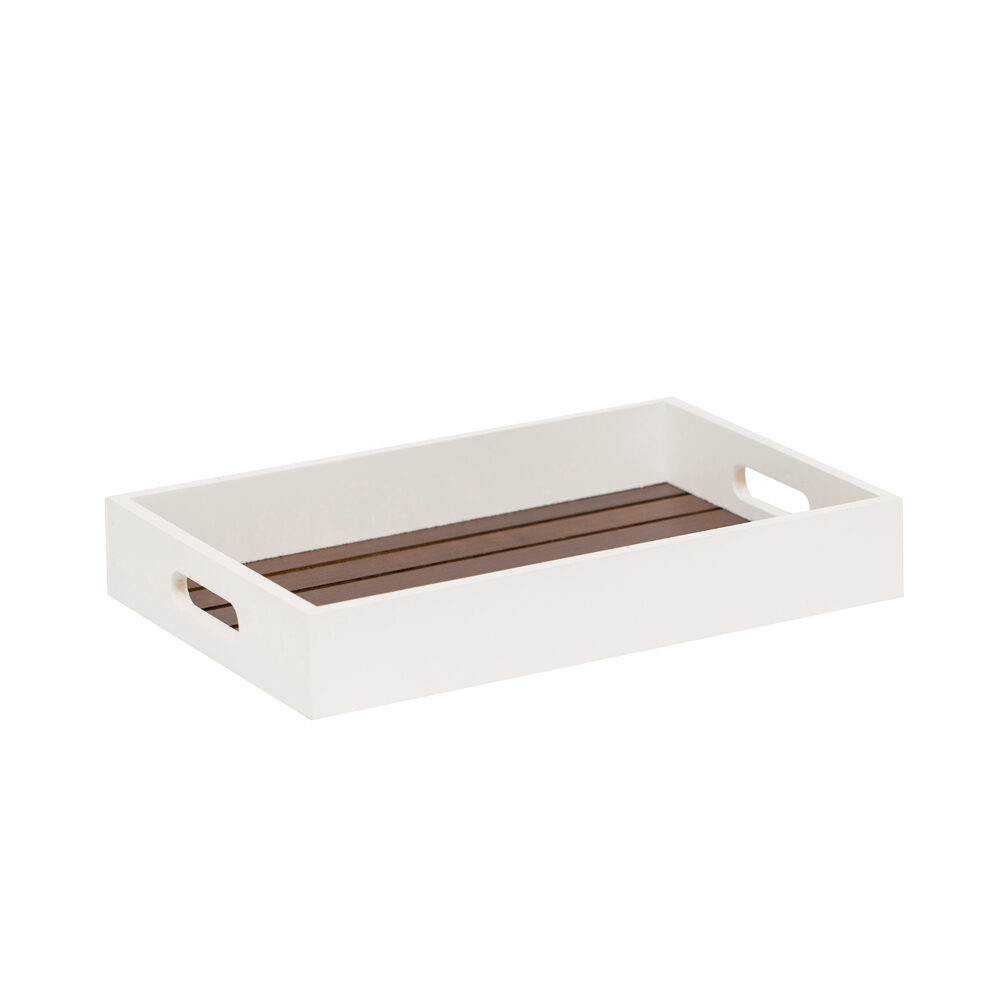 X 1PC.PLATEAU MDF BLANC/BR. 35X24_