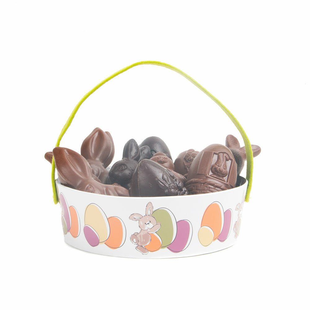 X6ST BUNNY BASKET WITH EAR  ROUND  20CM