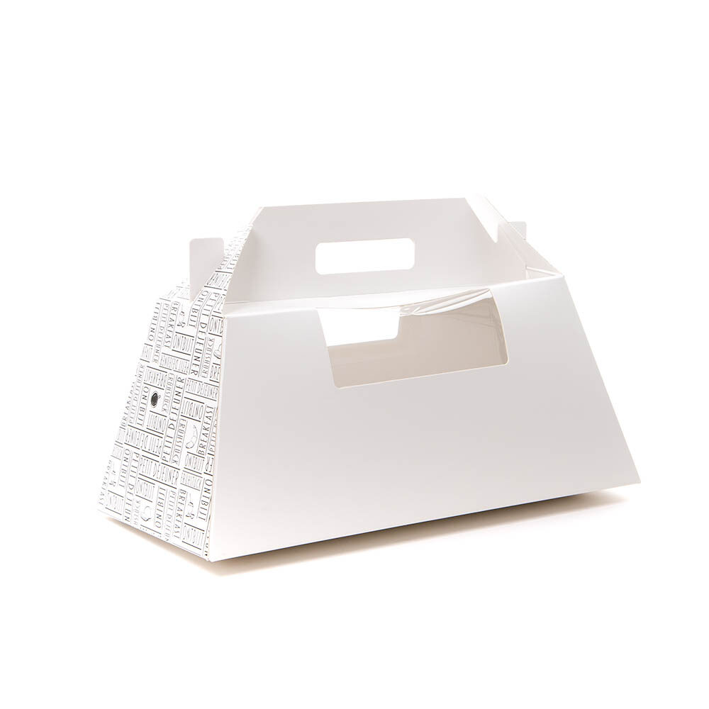 X50PC BOITE PETIT DEJEUNER RECTANGLE BLANCHE/NOIRE 40X20CM