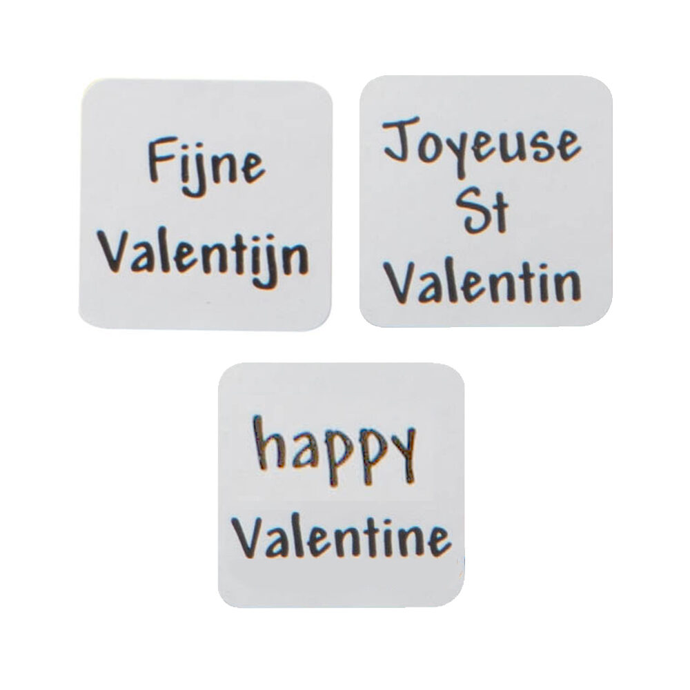 X500ST STICKERS FIJNE VALENTIJN VIERKANT 3X3CM
