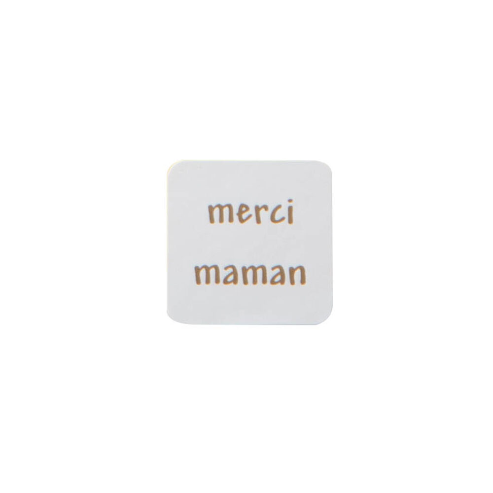 X500ST STICKERS MERCI MAMAN VIERKANT 3X3CM