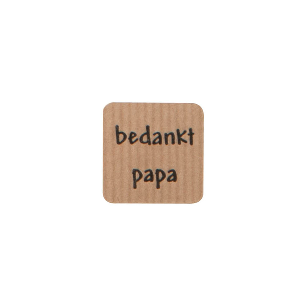 X500ST STICKERS BEDANKT PAPA VIERKANT 3X3CM