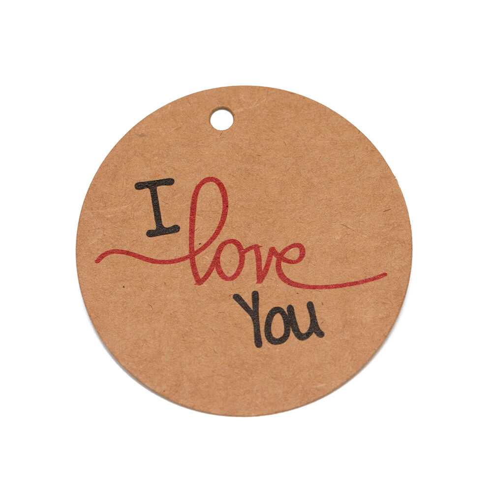 X50ST KRAFT PAPER TAG I LOVE YOU 5CM