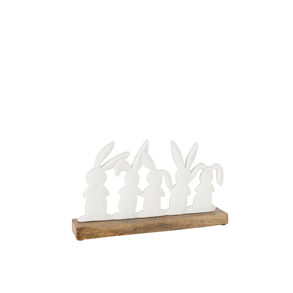 X1PC RABBITS ON A ROW WOOD/IRON NATURAL