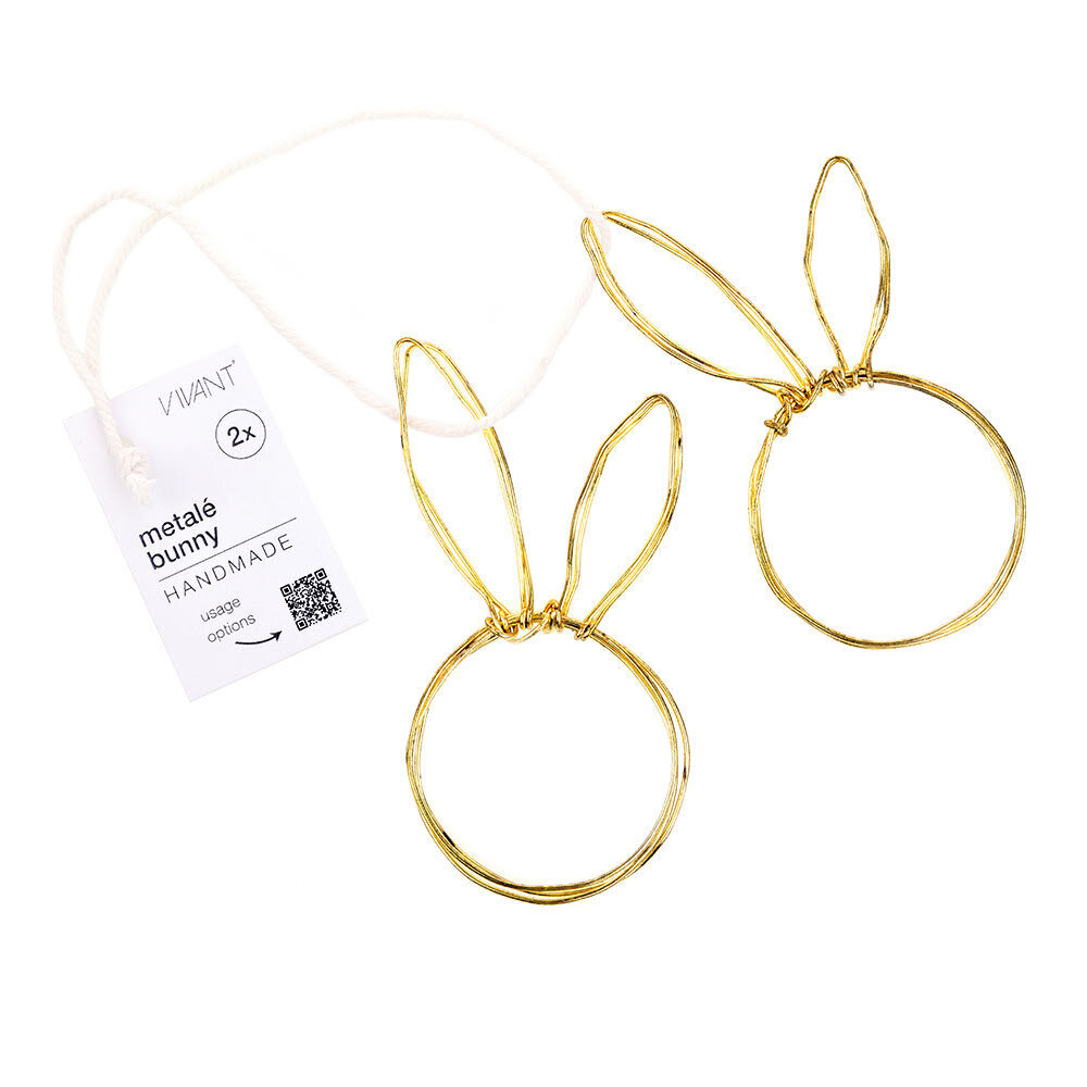 X2PCS METAL BUNNY GOLD