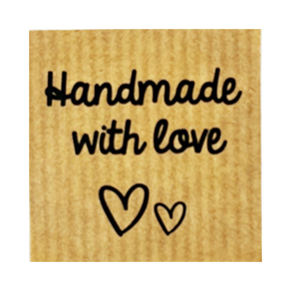 X175ST STICKER "HANDMADE WITH "LOVE" KRAFT