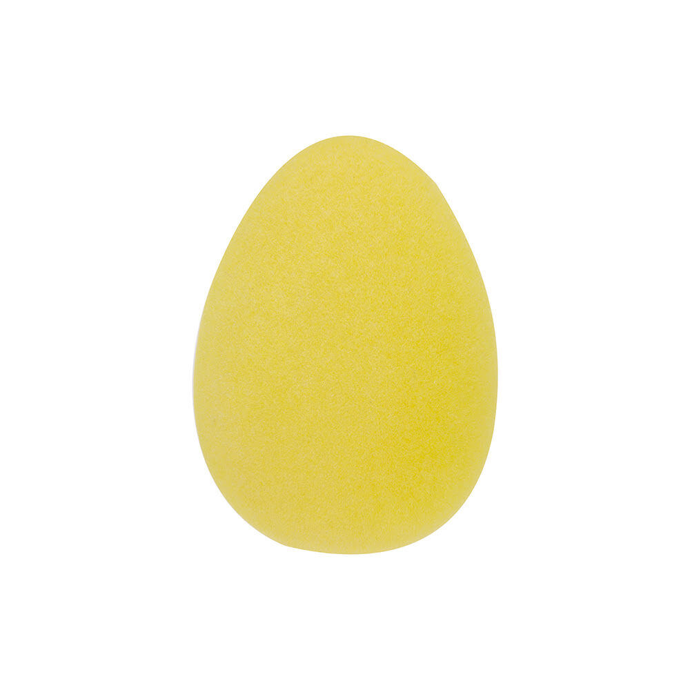 X1PC EASTER EGG FLOCKED YELLOW  11X11XH15CM