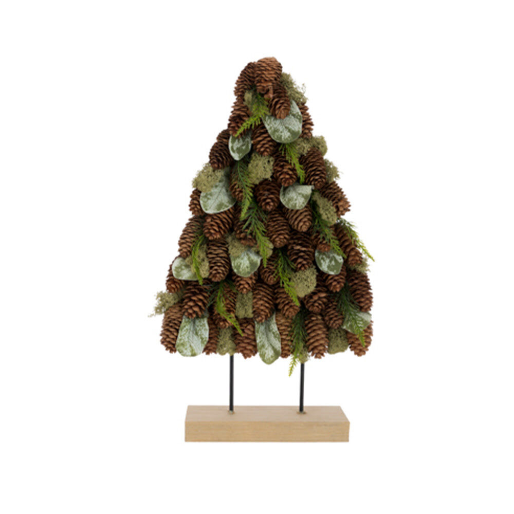 X1ST TREE ON BASE PINE CONES GREEN 27X8.5X48XCM PLASTIC
