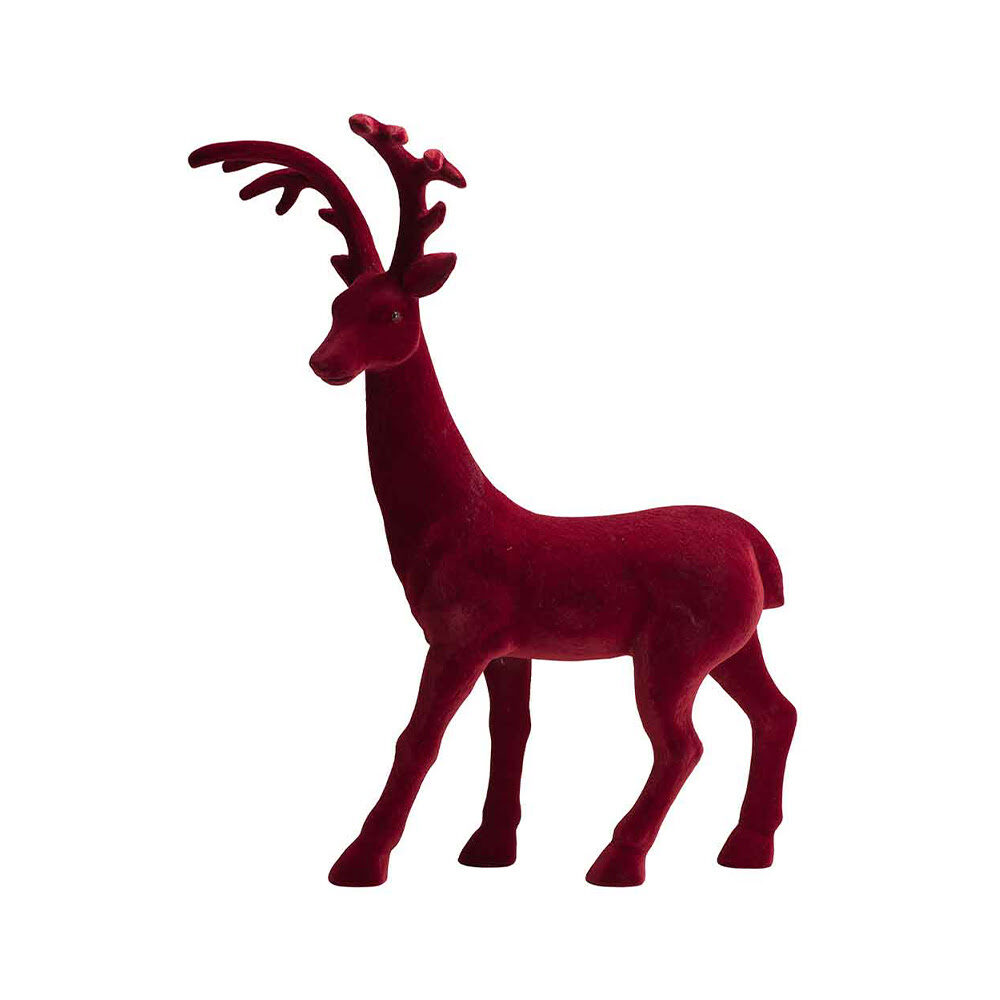 X1ST DEER FLOCKED DARK RED 58X25X74CM